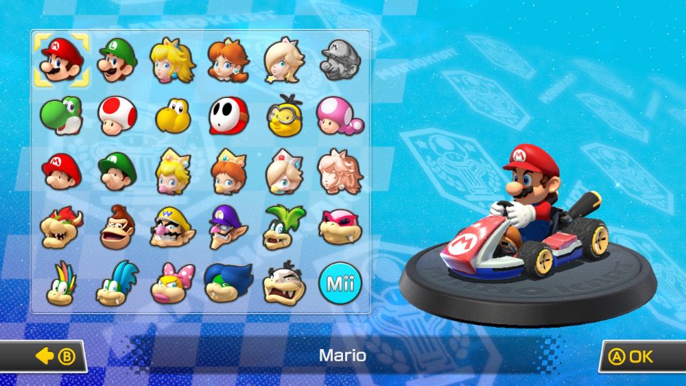 mario kart 8 karaktarer