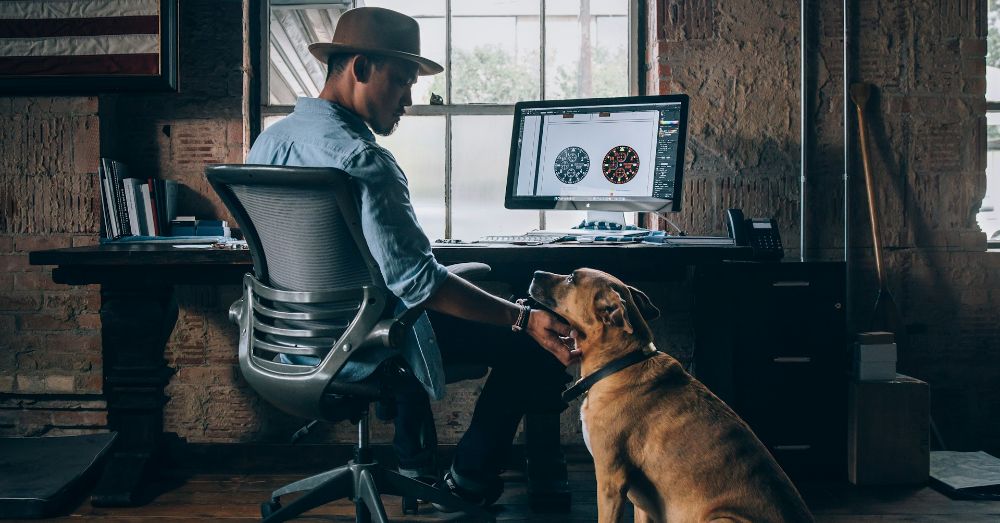 man med hund vad dator spelar casino